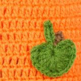 White Orange Mushroom Woollen Cap