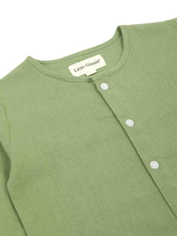 Green Plain Kurta Pyjama