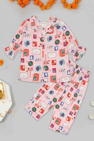 Pink Joy Printed Night Suit