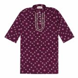 Purple Bandhani Kurta Pajama