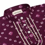 Purple Bandhani Kurta Pajama