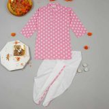 Pink Printed Dhoti Kurta