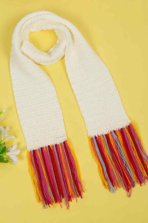 White Woollen Muffler for Kids