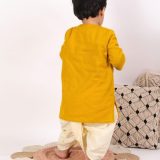 Angrakha Kurta Dhoti - mustard white