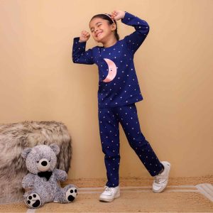 Navy Blue Moon & Star Night Suit