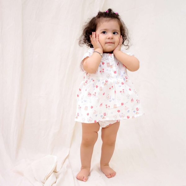 British Print Frock and Bloomer Set
