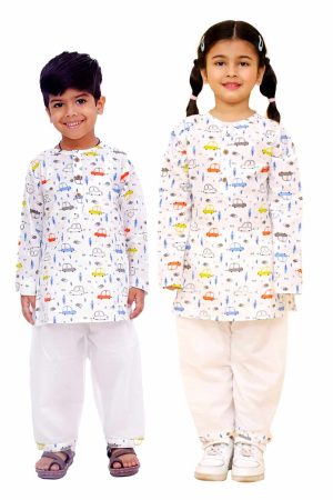 Car Print Kurta Pajama