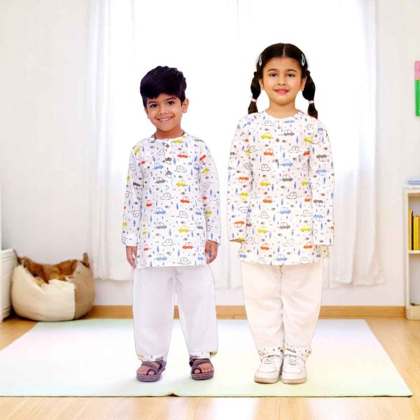 Car Print Kurta Pajama