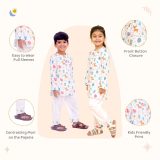 Animal Face Print Kurta Pajama Night Suit