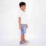 White Jungle Print Shirt