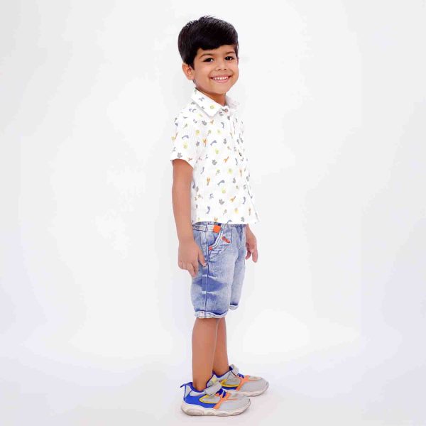 White Jungle Print Shirt