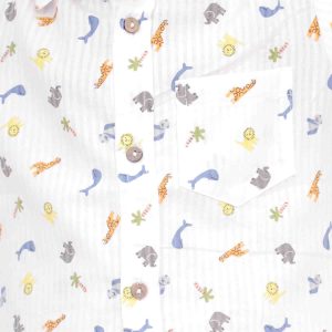 White Jungle Print Shirt