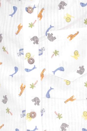 White Jungle Print Shirt