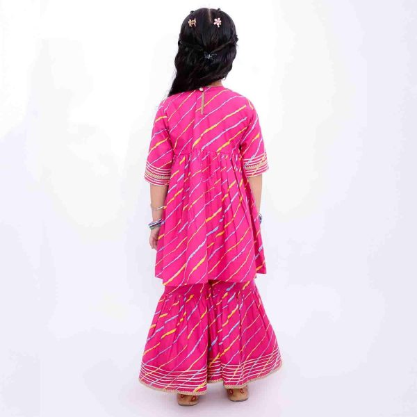 Pink Lehriya Sharara Set