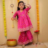 Pink Lehriya Sharara Set