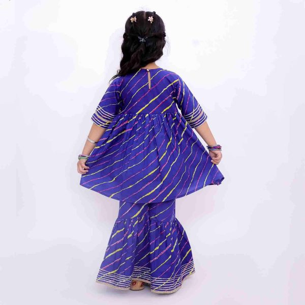 Purple Lehriya Sharara Set