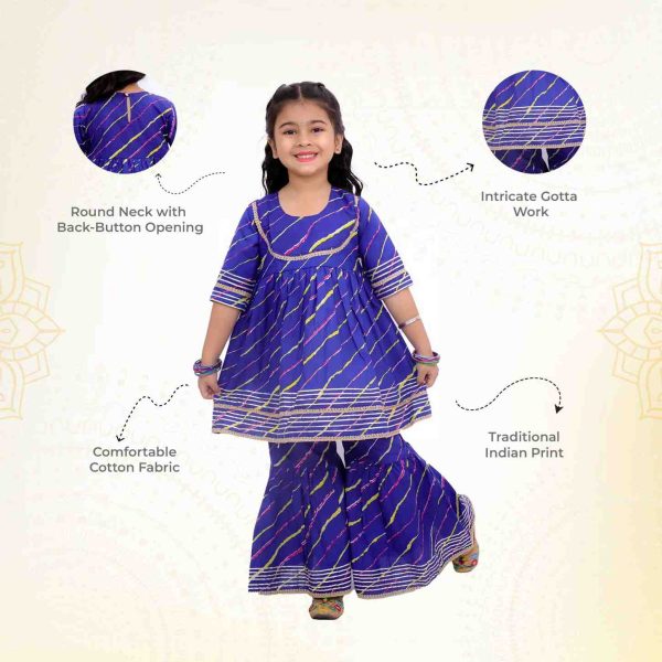 Purple Lehriya Sharara Set