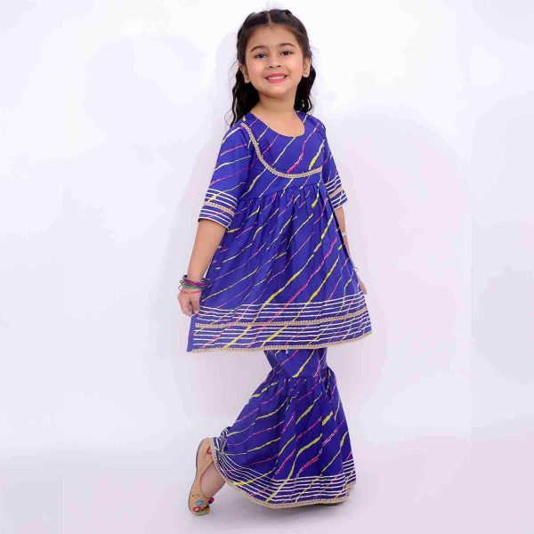 Purple Lehriya Sharara Set