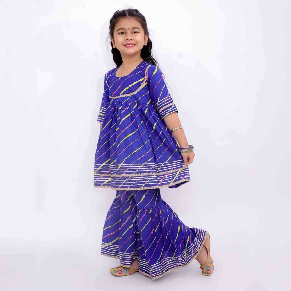 Purple Lehriya Sharara Set
