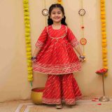 Red Lehriya Sharara Set