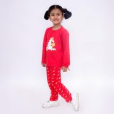 Red Unicorn Print Night Suit