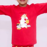 Red Unicorn Print Night Suit