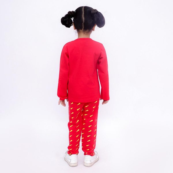 Red Unicorn Print Night Suit