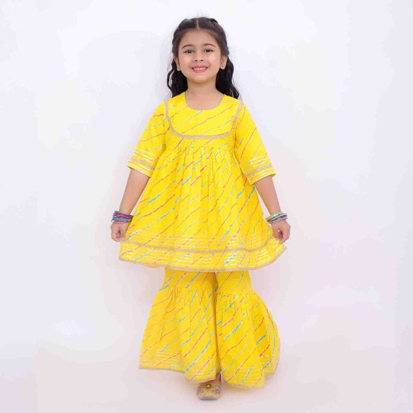 Yellow Lehriya Sharara Set