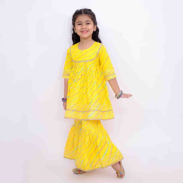 Yellow Lehriya Sharara Set