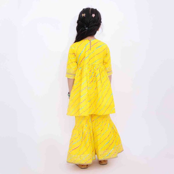 Yellow Lehriya Sharara Set
