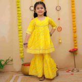 Yellow Lehriya Sharara Set