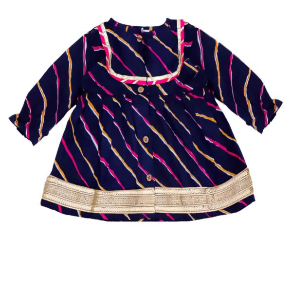 Blue Pink Lehriya Co Ord Set