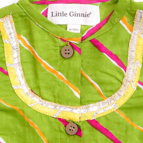 Green Yellow Lehriya Co ord Set
