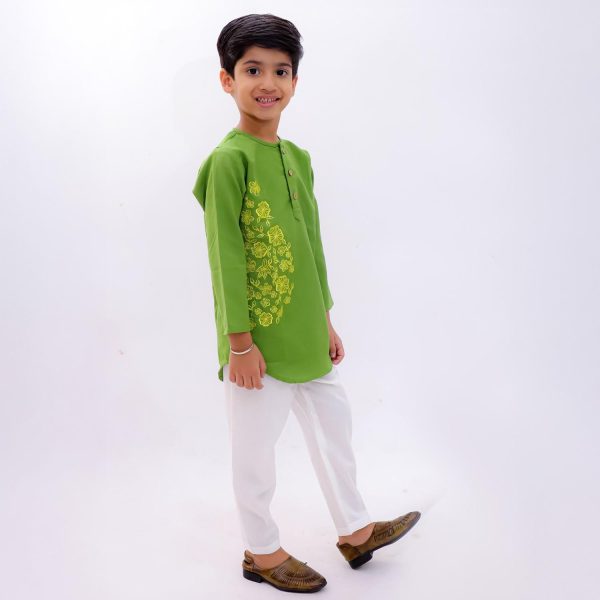 Embroidered Green Kurta Pajama