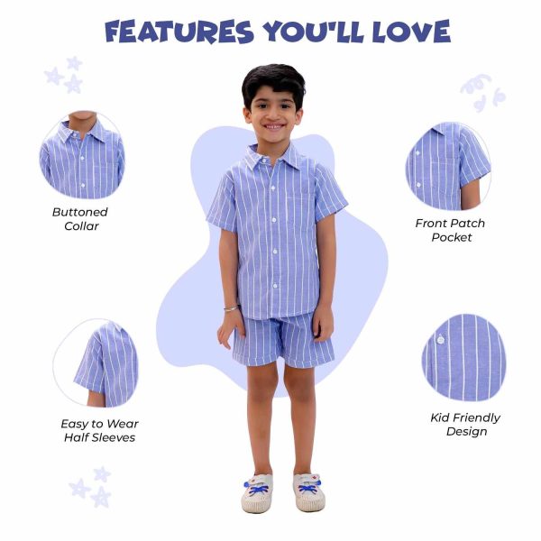 Blue Striped Co Ord Set