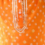 Orange Bandhani Print Kurta Pajama