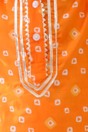 Orange Bandhani Print Kurta Pajama