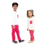 Red Vehicle Printed Night Suit