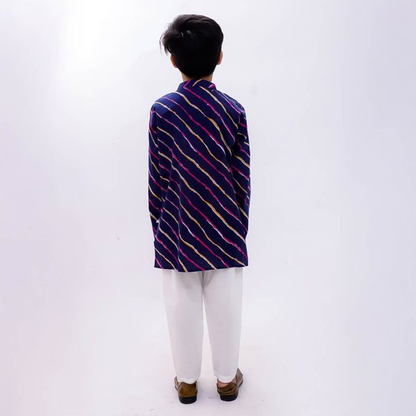 Blue Lehriya Kurta Pajama
