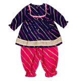 Blue Pink Lehriya Co Ord Set