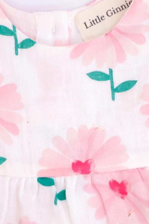 Pink Flower Print Frock