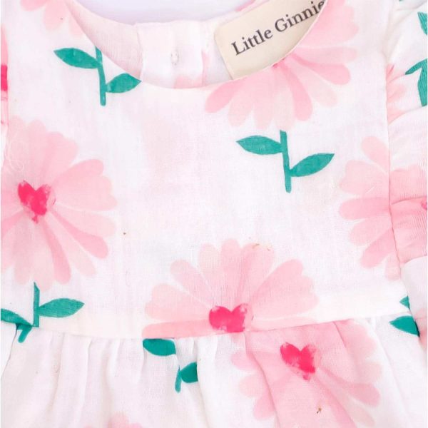 Pink Flower Print Frock