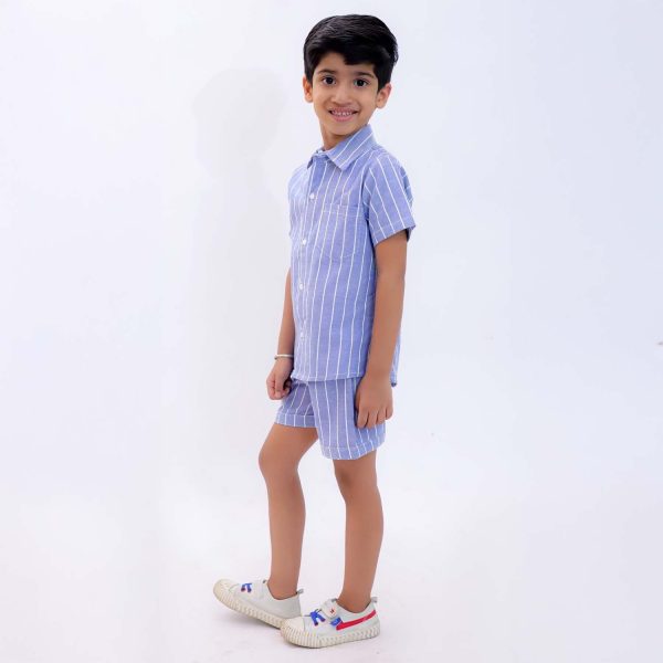 Blue Striped Co Ord Set