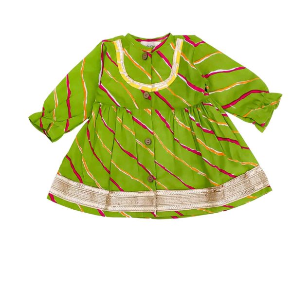 Green Yellow Lehriya Co ord Set