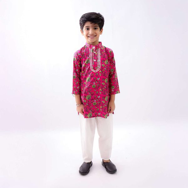 Red Floral Kurta Pajama