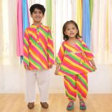 Colourful Striped Kurta Pajama for Boys & Co Ord Set for Girls Sibling Set