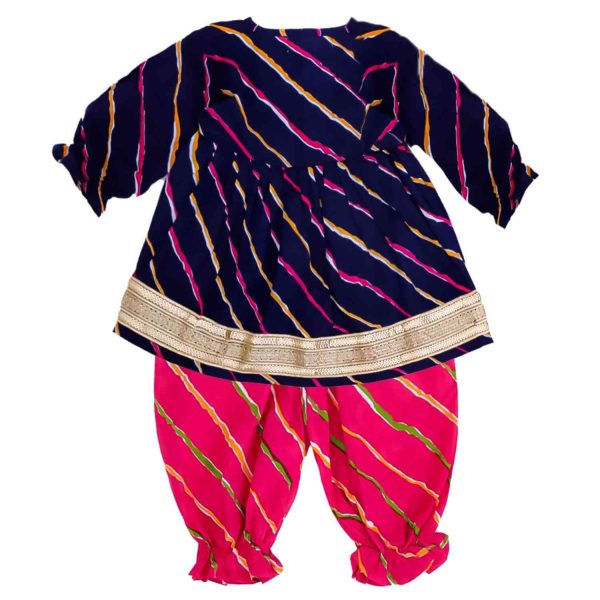 Blue Pink Lehriya Co Ord Set