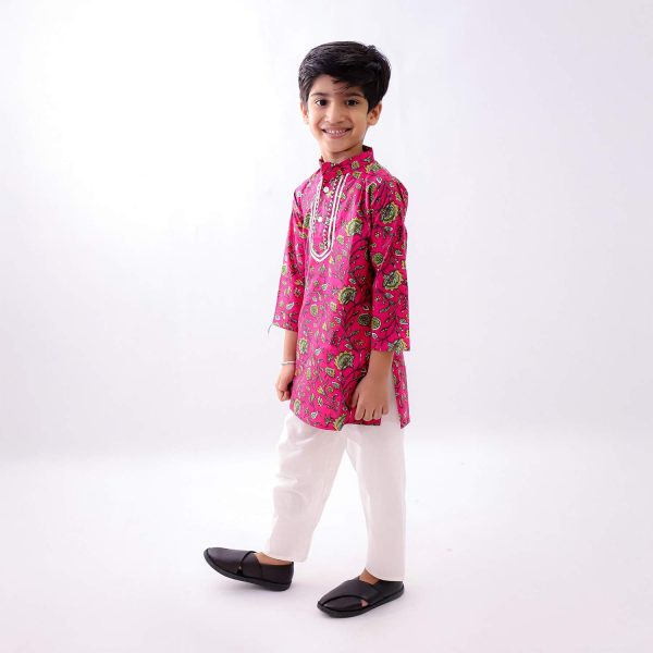 Red Floral Kurta Pajama