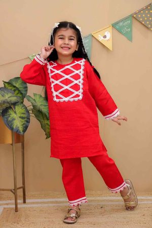 Red Lace Co Ord Set