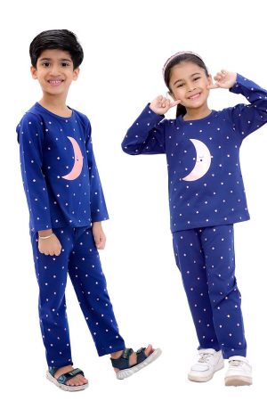 Navy Blue Moon & Star Night Suit